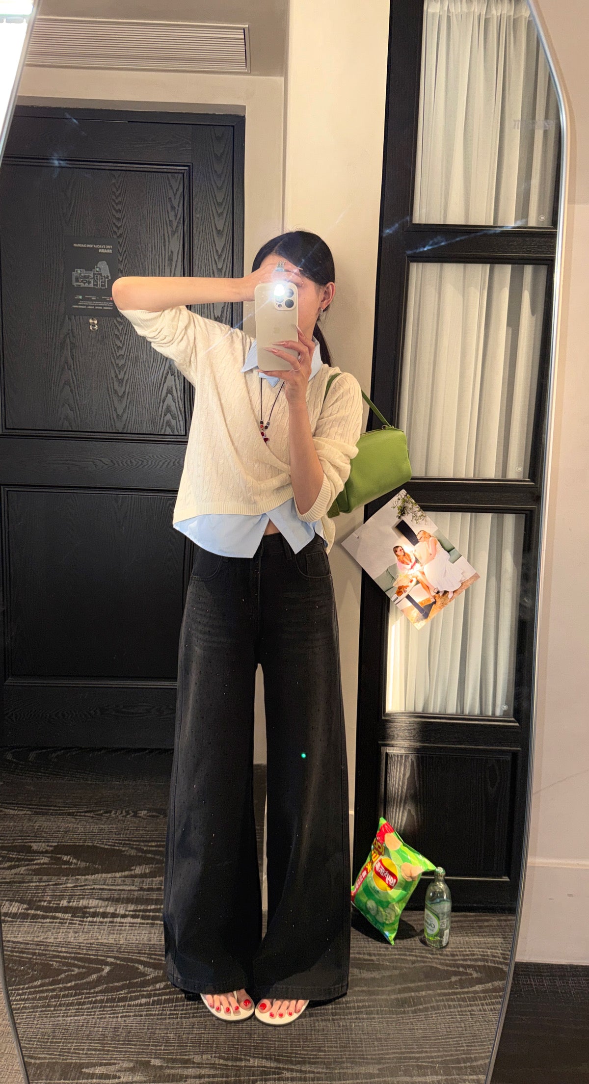 Kelly Designs Shiny Four Season Black Jeans(Instock)