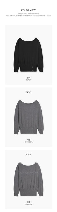 Korean Collection Sheer One-Shoulder Snap Slit Long Sleeve Top (Instock)