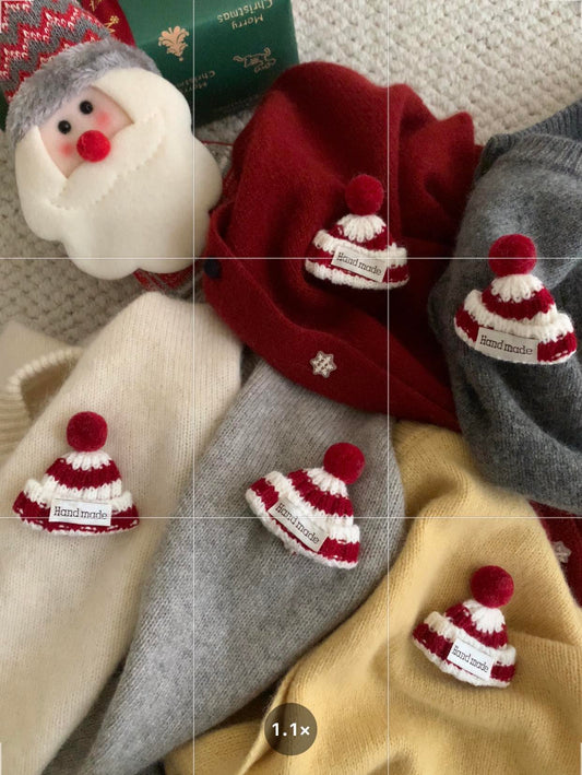 Kelly Designs Holiday Snow Hat Wool Cardigan – Limited Christmas Edition (Instock)