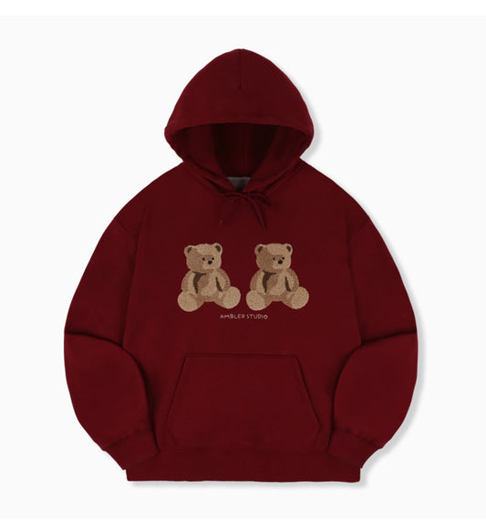 Ambler Big twin bear Red Hoodie (Instock)