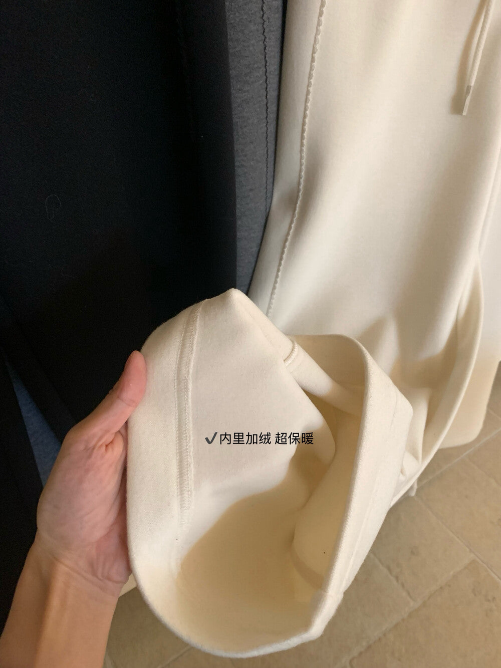 Kelly Designs Silk-Cashmere Fleece-Lined Straight Pants (Instock)