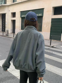 Korean APM Collection Ounce Reversible Fleece Zip-Up Jacket - Grey (Instock)