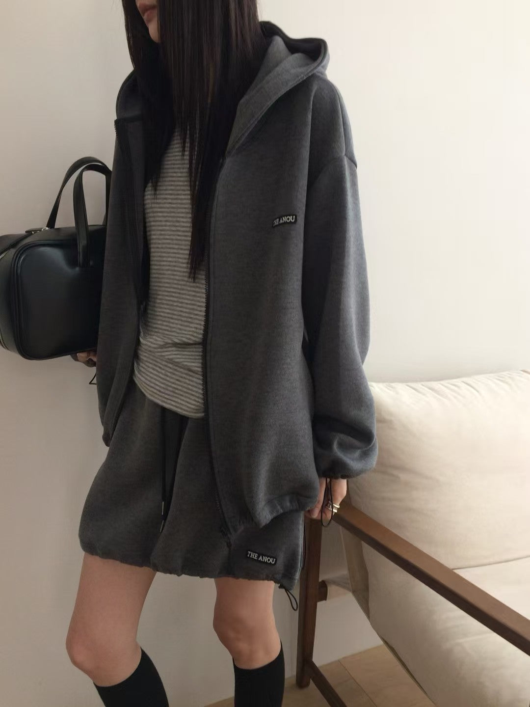 Korean APM Collection Spring Casual Jacket-Navy/Grey (Instock)