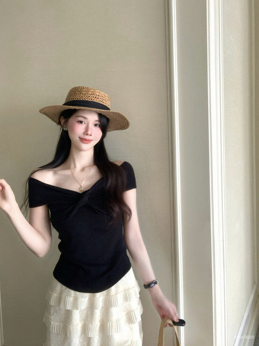 Kelly Designs Off Shoulder Knit Top-2 Colors (Instock)