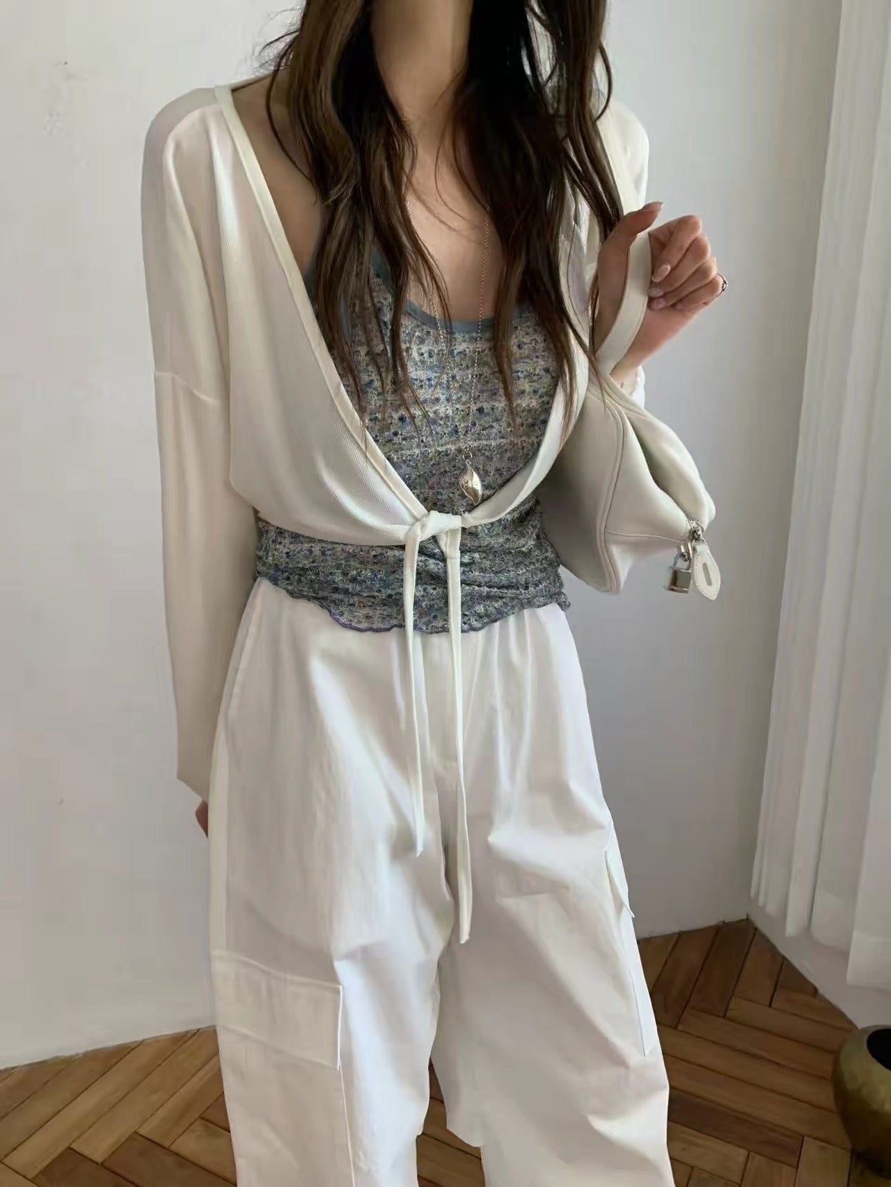 Korean APM Collection Tie Front Lightweight Cardigan (Instock)