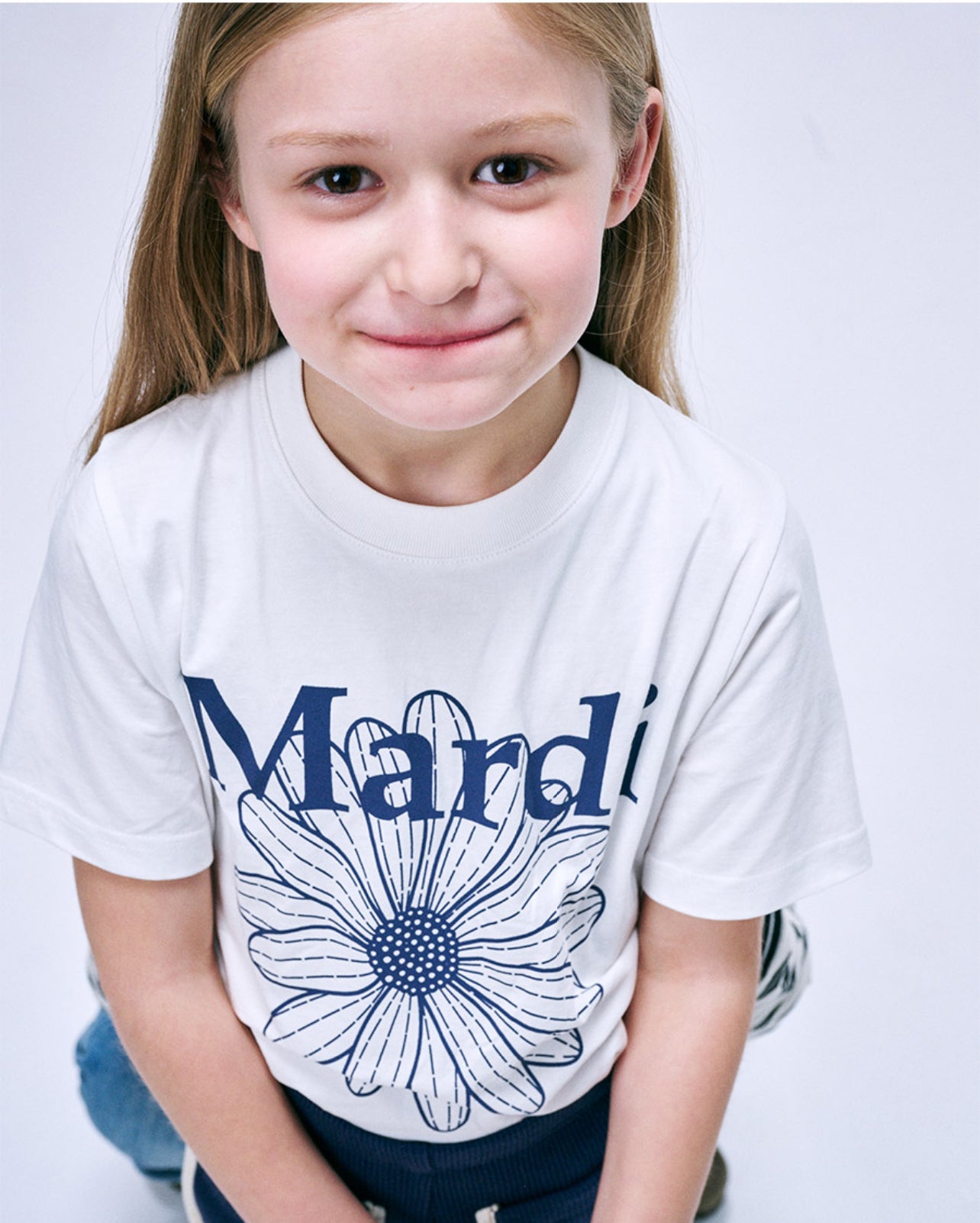 Mardi Mercredi KIDS TSHIRT FLOWERMARDI_IVORY NAVY (Preorder)