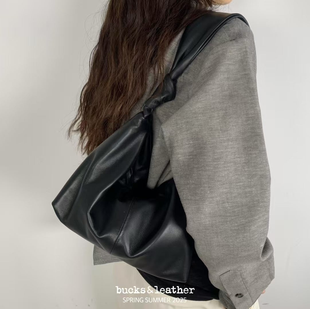 Korean APM Collection BUCKS&LEATHER Black Leather Bag (Instock)