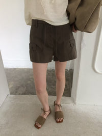 Korean APM Collection Cargo Pocket Shorts – Khaki (Instock)