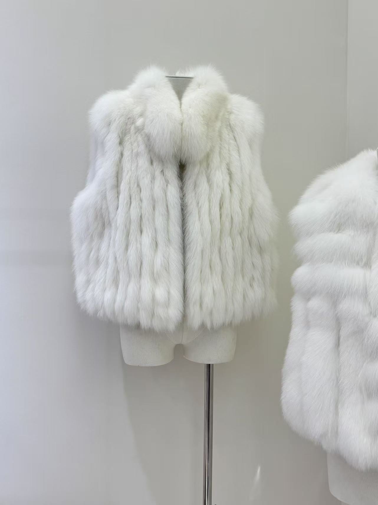 Kelly Designs 4 Colors Fox Fur Trim Vest with Car Stripe Design (Instock)