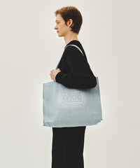 Marithe DRAWING CLASSIC LOGO DENIM ECO BAG light blue (Instock)