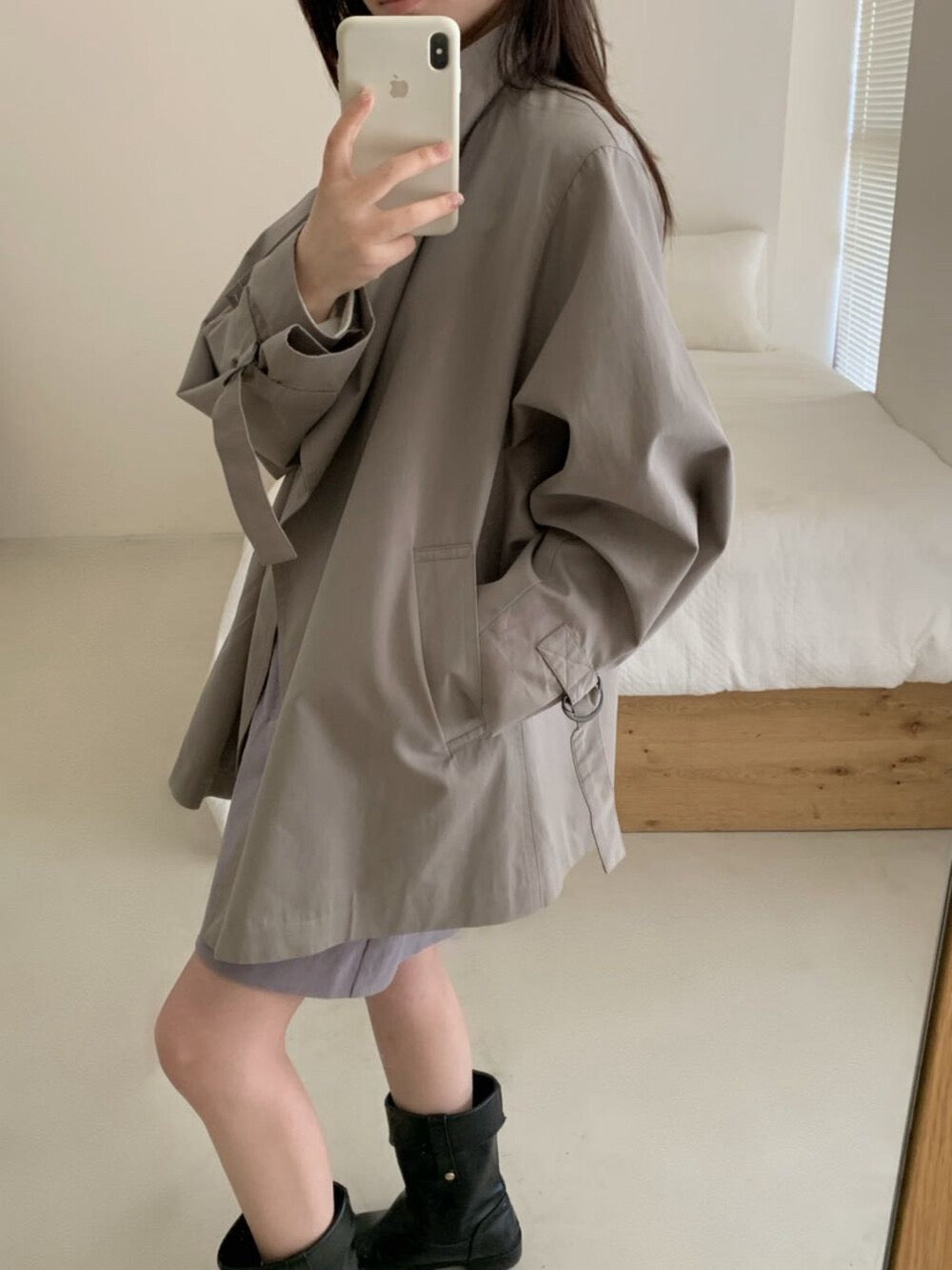 Kelly Designs Chic D-Ring Belted Short Trench (Instock)