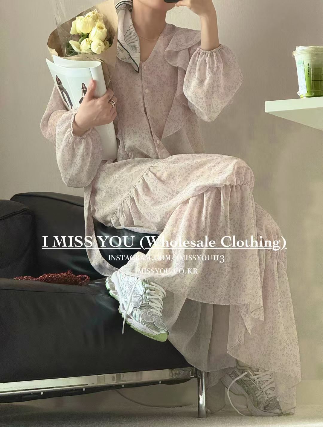 Korean APM Collection I Miss You Purple Dress (Instock)