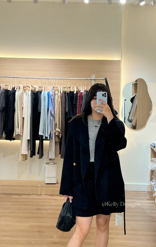 Kelly Designs Wool&Bactrian Camel Black Coat (Instock)