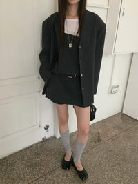 Korean APM Collection Cashmere Blend Pinstripe Blazer - 2 Colors (Instock)