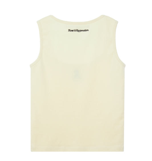 Rest & Recreation WIDE U-NECK TANK TOP - Cream (Preorder)