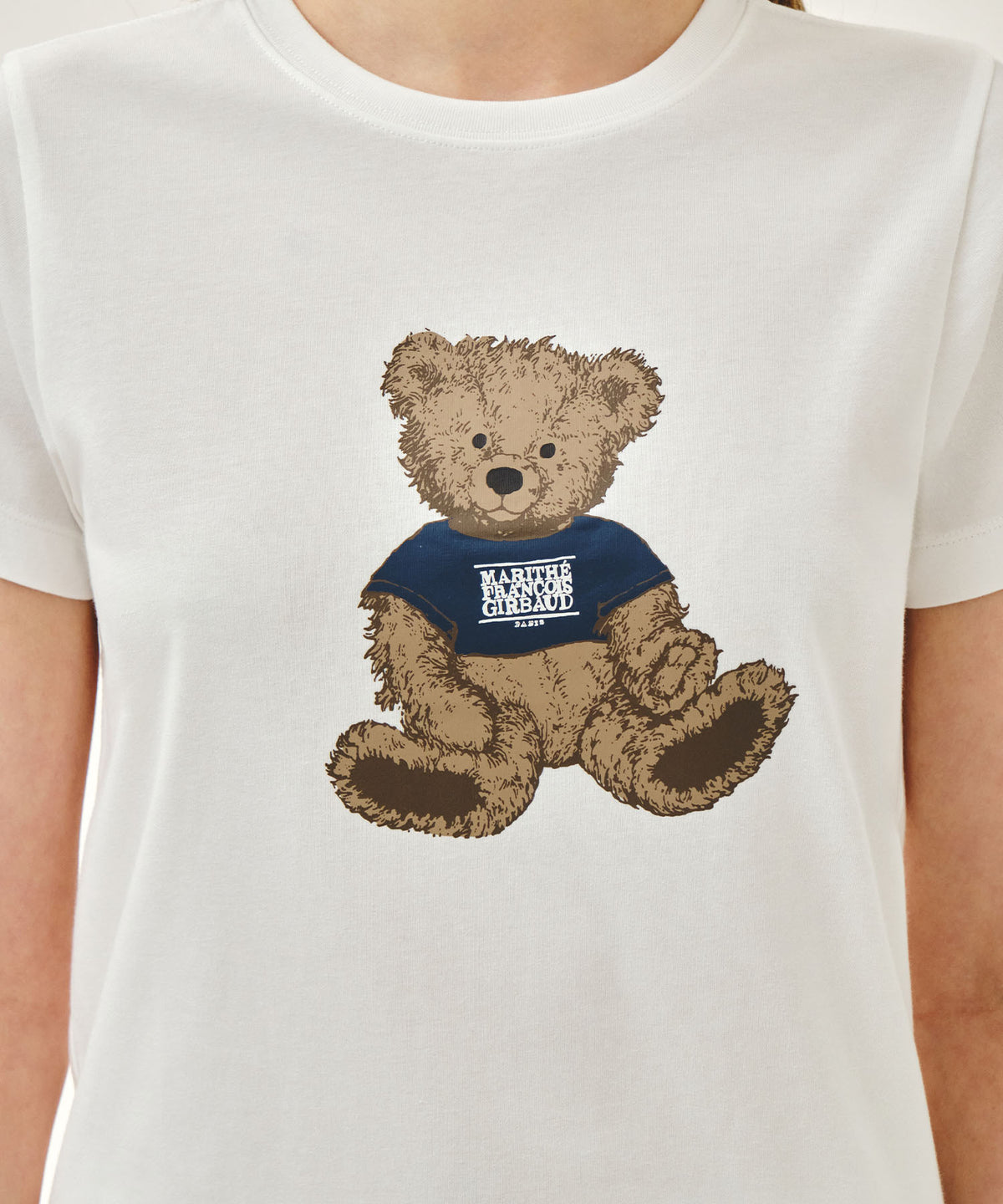 Marithe W DOODLE BEAR TEE White (Instock)
