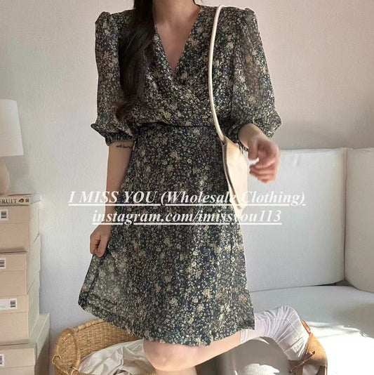 Korean APM Collection I Miss You Black Mid Dress (Instock)