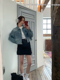 Kelly Designs Two Colors Denim Zipup Jacket (Instock)