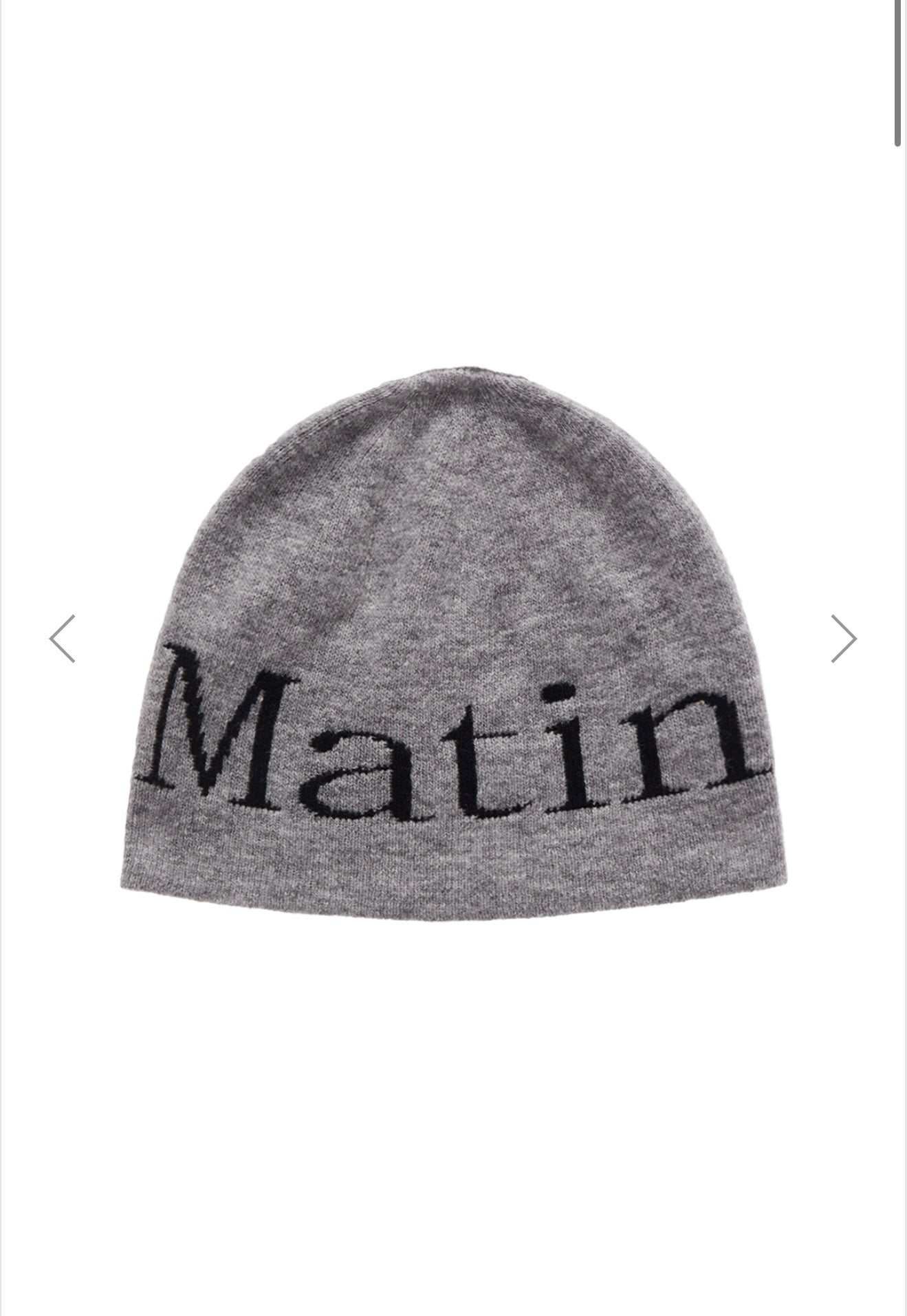 MATIN KIM LOGO JACQUARD SHORT BEANIE IN GREY (Instock)