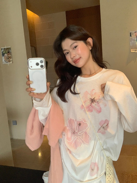 Kelly Designs Spring Long Sleeves Flowers Casual Top (Instock)