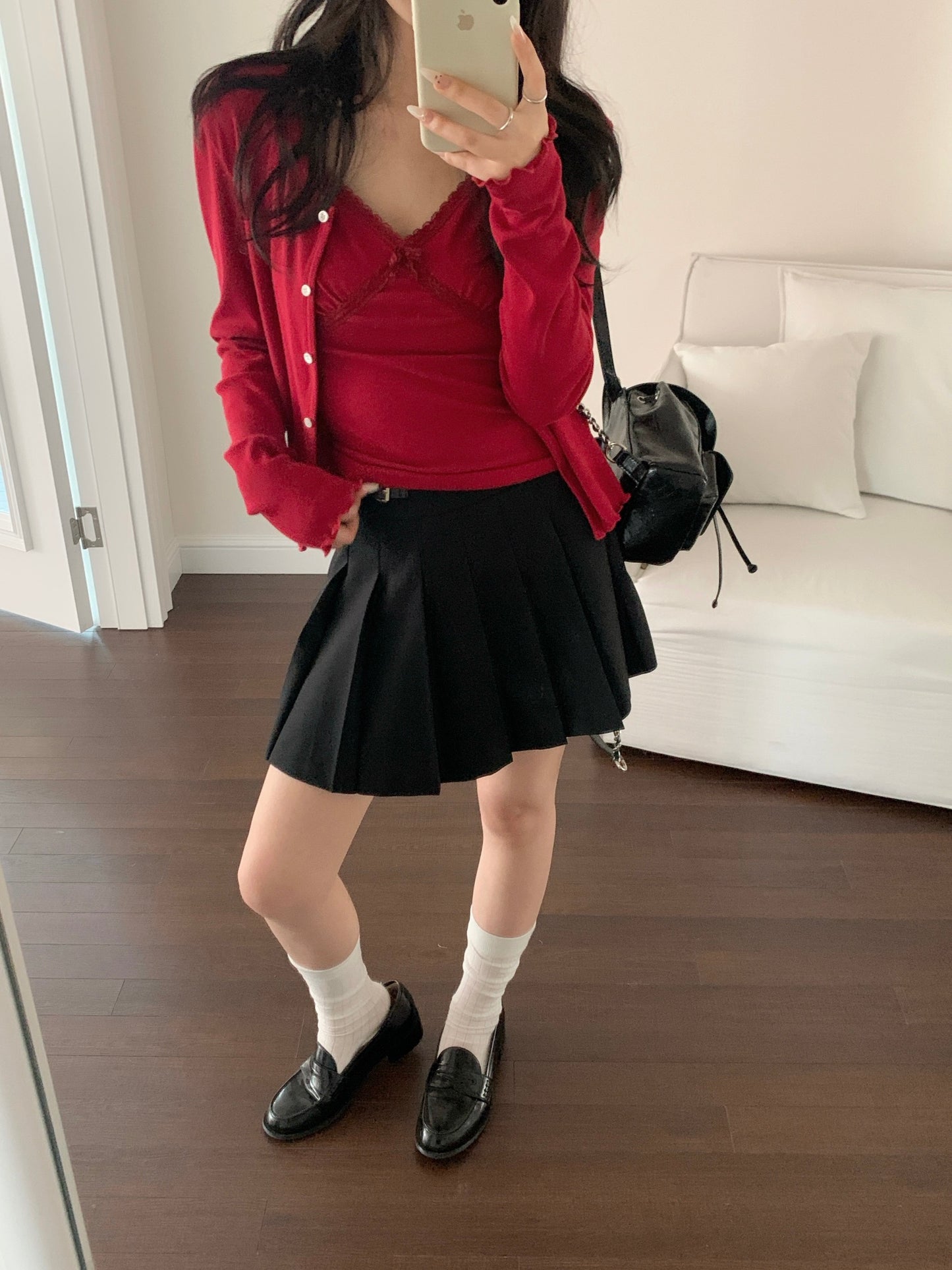 Kelly Designs Red Cami Top and Cardigan Set (Instock)