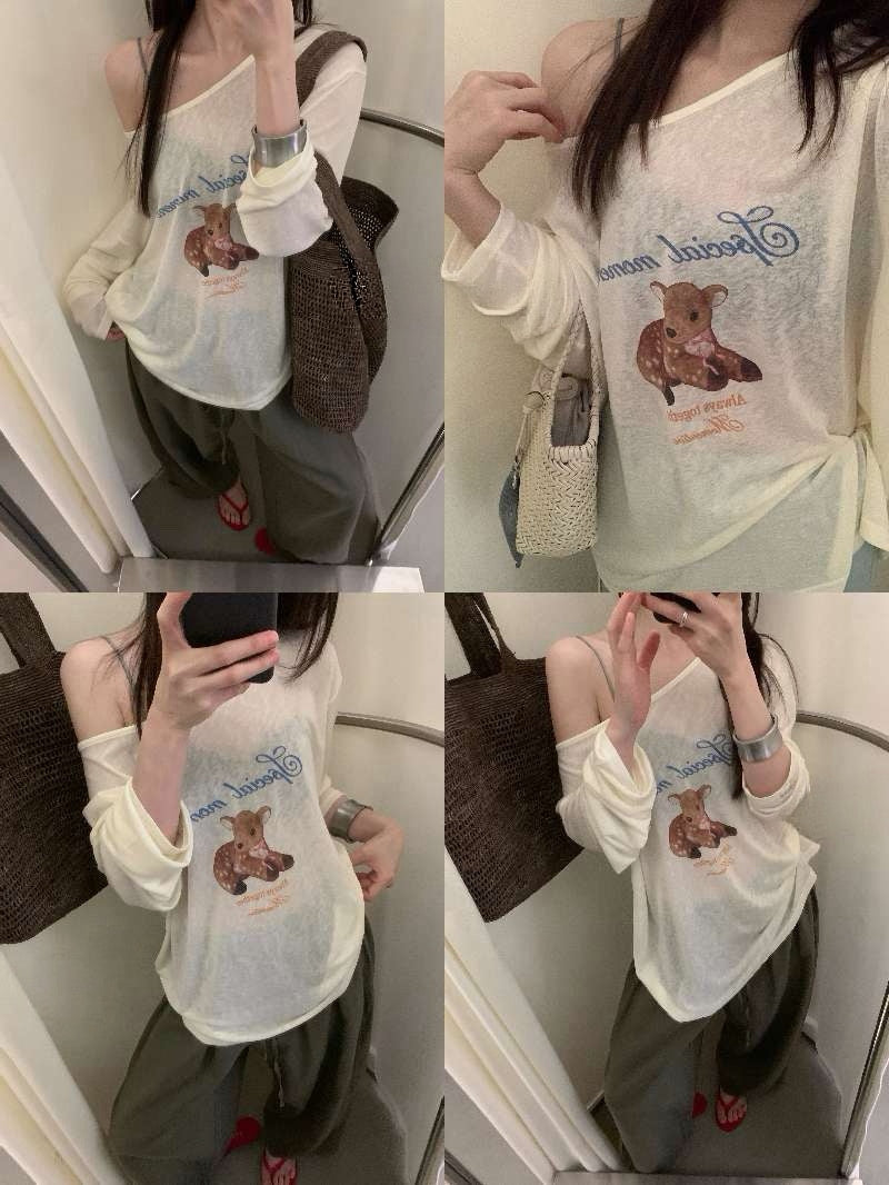 Kelly Designs Sun Cover Long Sleeves Giraffe Top (Instock)
