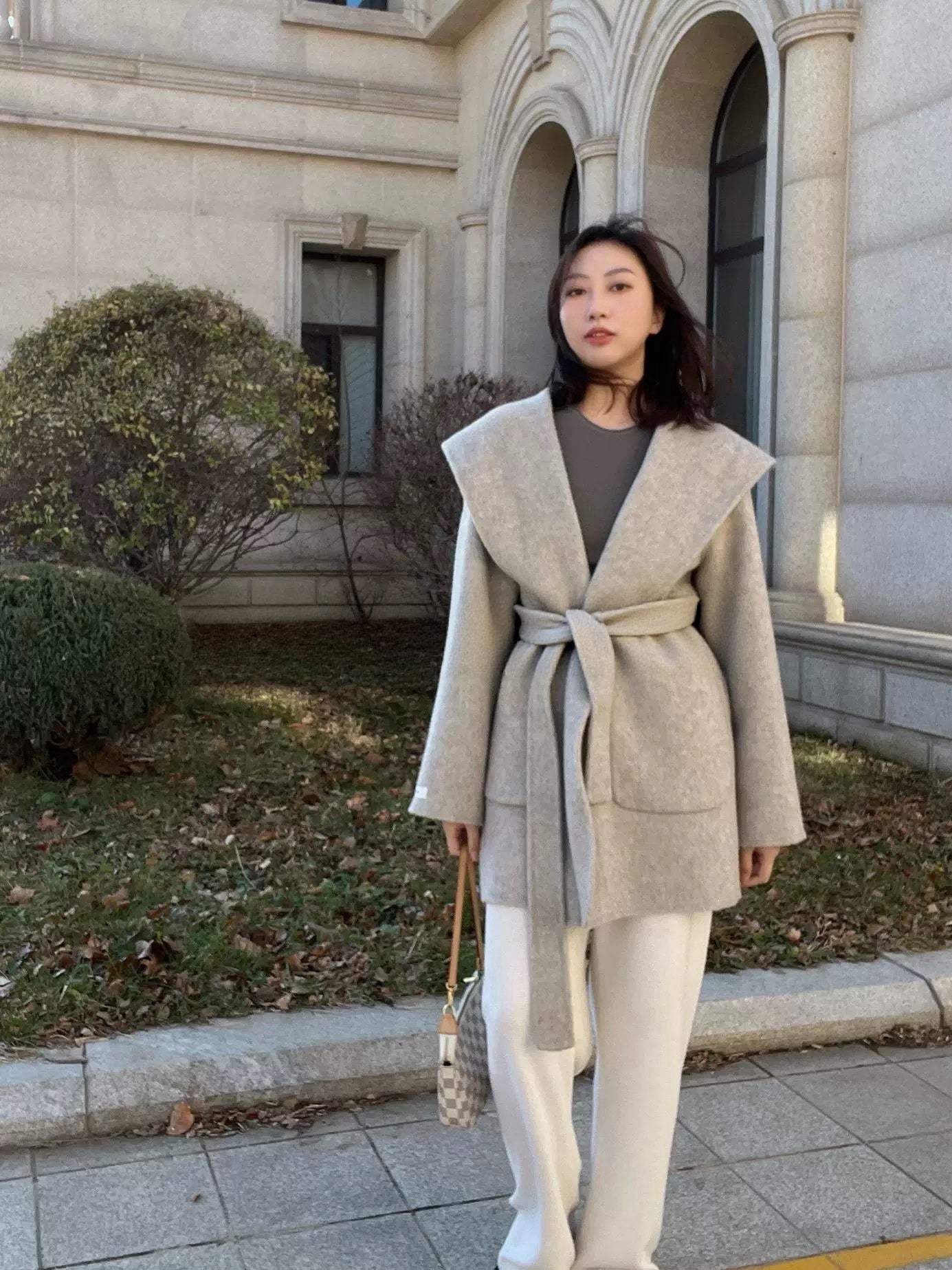 Kelly Designs short hooded wool coat (Instock）