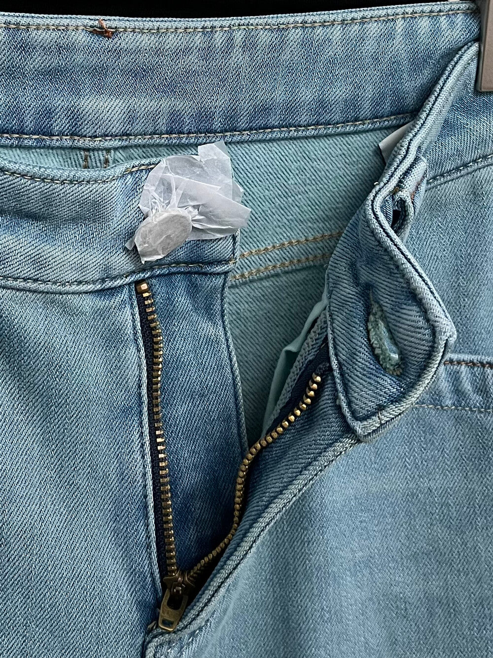 Kelly Designs Fleece-Lined Straight Denim Light Blue Pants(Instock)