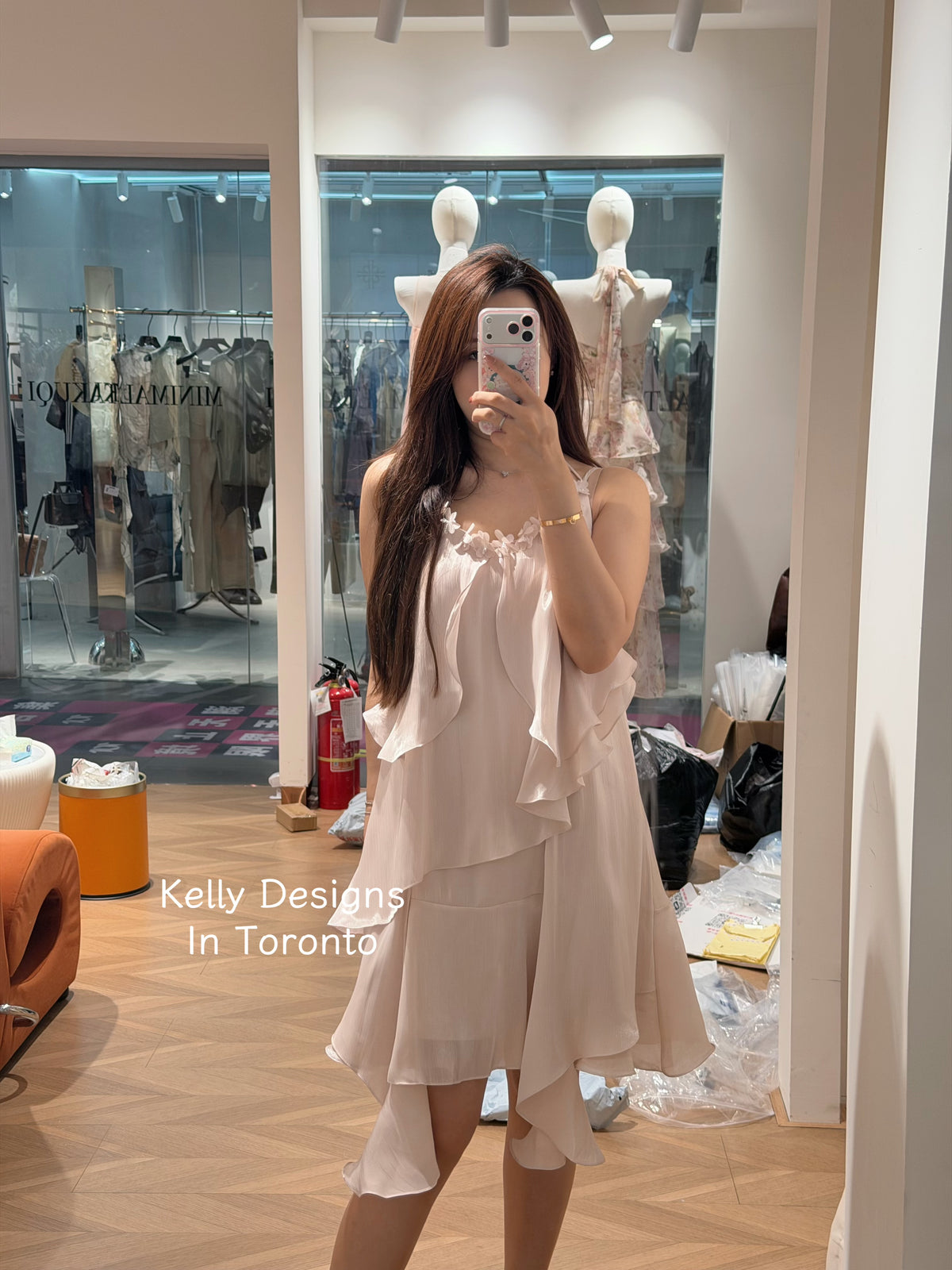 Kelly Designs U Neck Mid Pink Dress (Instock)