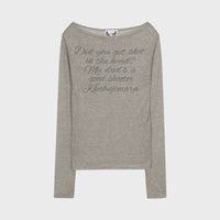 Gila Archive Lettering Sheer Wool-Blend Long Sleeve Top – Grey (Instock)