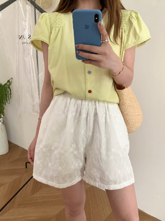 Kelly Designs Lace Waver White Shorts (Instock)