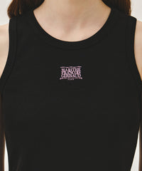 Marithe W RIBBON CLASSIC LOGO SLEEVELESS black(Instock)
