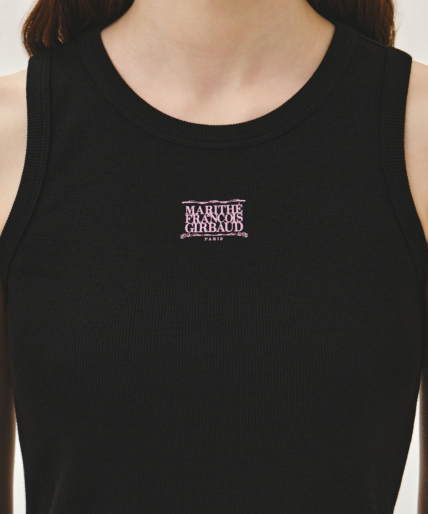 Marithe W RIBBON CLASSIC LOGO SLEEVELESS black(Instock)