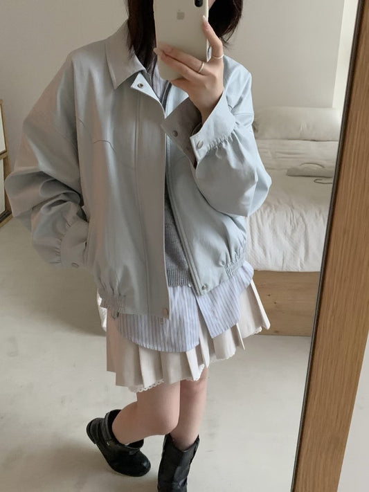 Kelly Designs Protein leather light blue jacket (Instock)