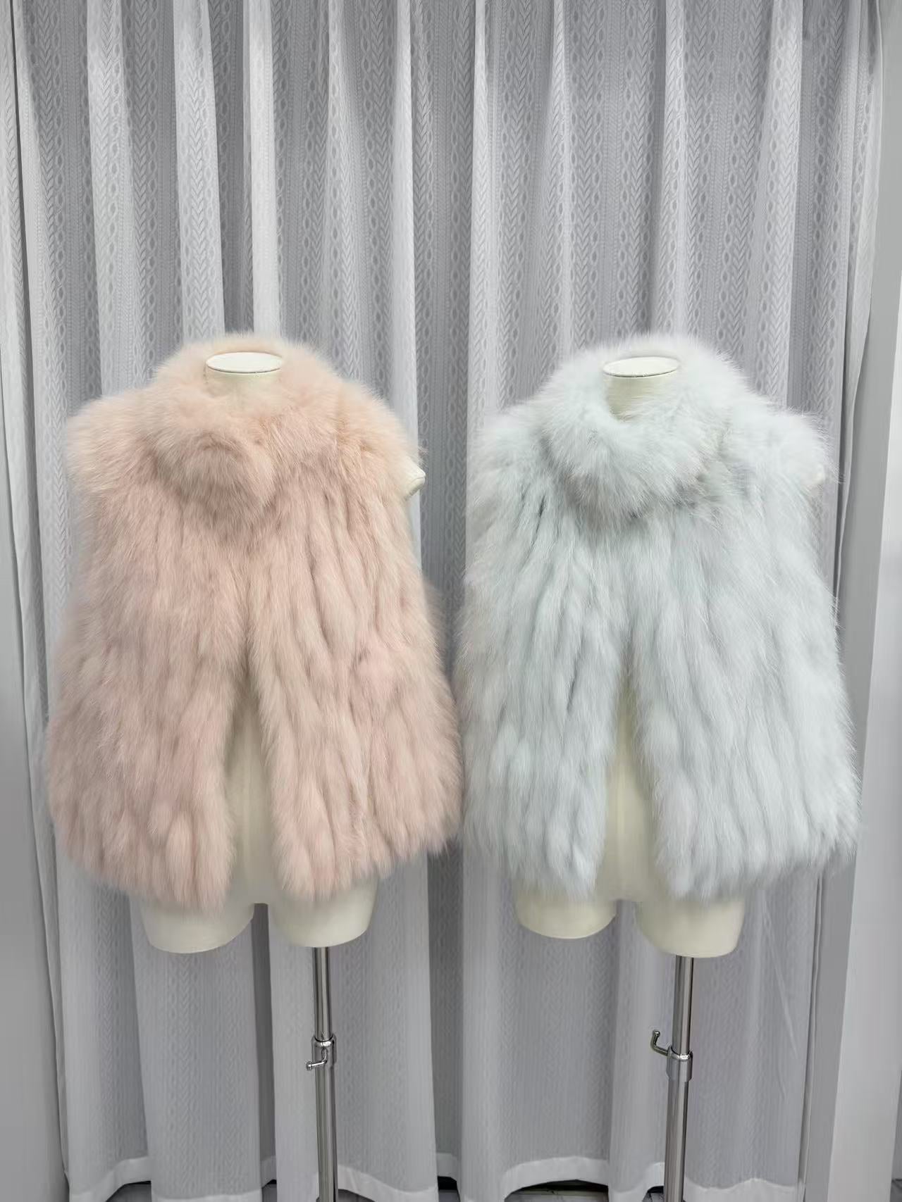 Kelly Designs 4 Colors Fox Fur Trim Vest with Car Stripe Design (Instock)