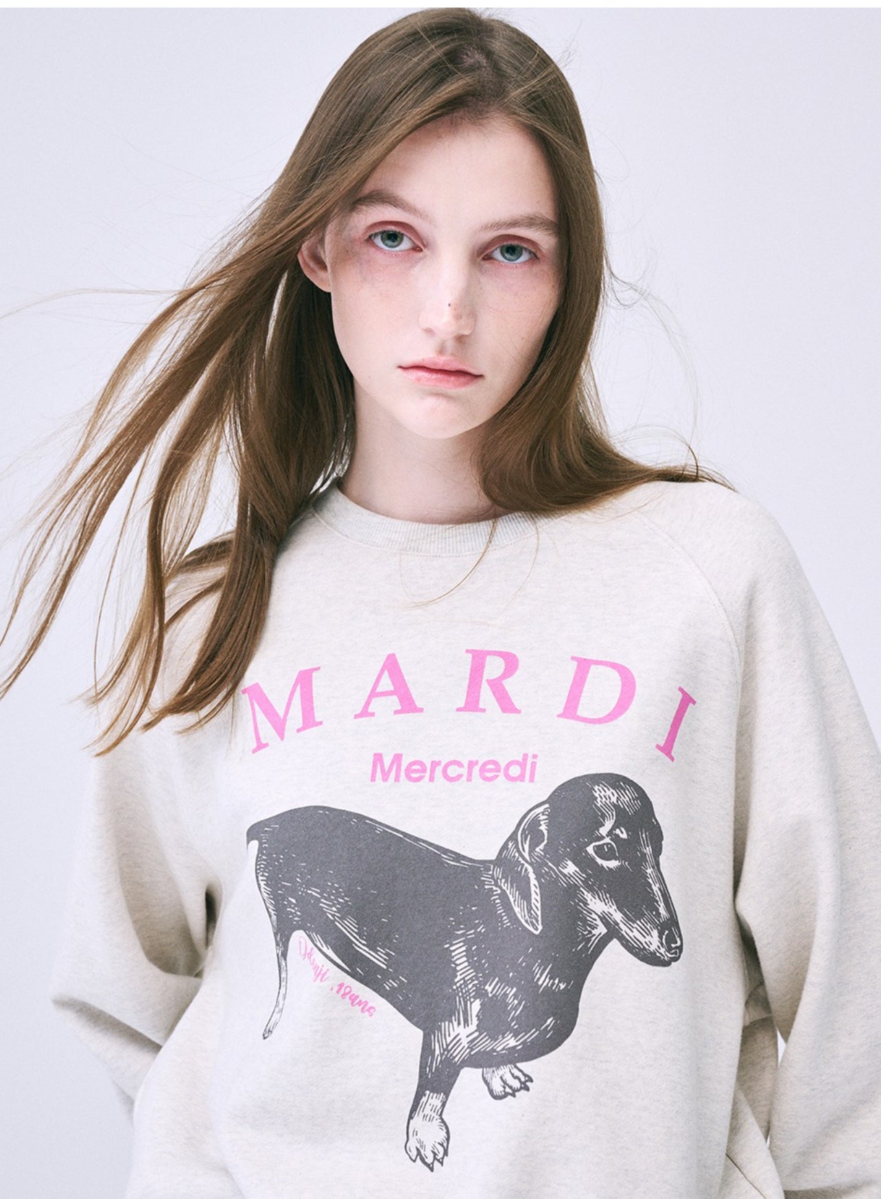 Mardi Mercredi SWEATSHIRT RAGLAN DDANJI_OATMEAL PINK (Preorder)