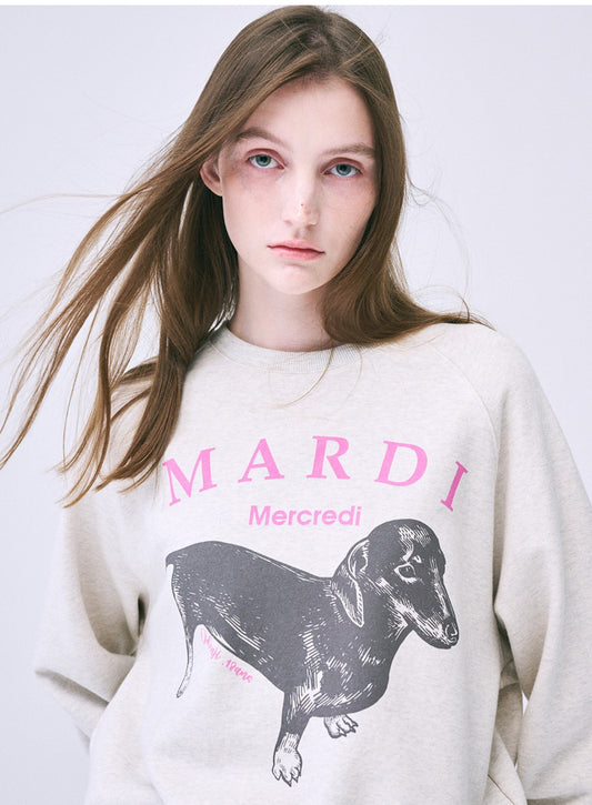 Mardi Mercredi SWEATSHIRT RAGLAN DDANJI_OATMEAL PINK (Preorder)