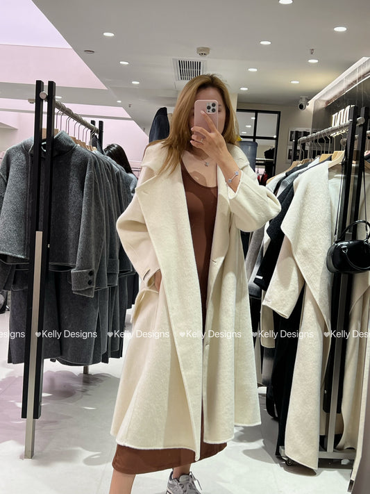 Kelly Designs White Sheep Wool Coat (Instock)