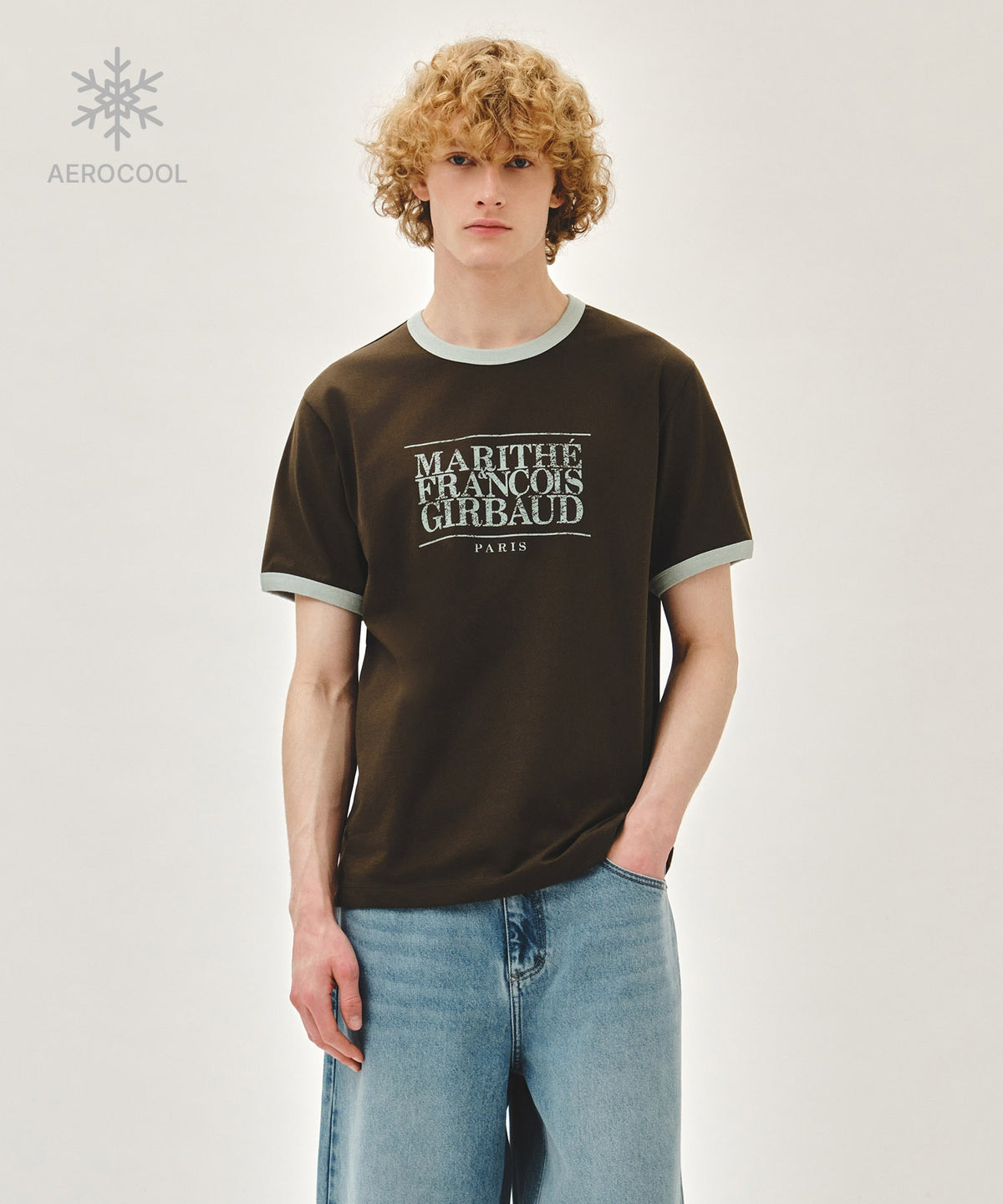 Marithe AEROCOOL CRACK CLASSIC LOGO RINGER TEE brown (Instock)