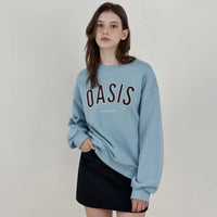 Korean OASIS Graphic Oversized Sweatshirt – Cloud Blue (Instock)