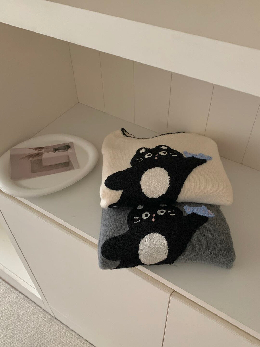 Kelly Designs 100% Wool Cat Knit Sweater (2 Colors) - (Instock)