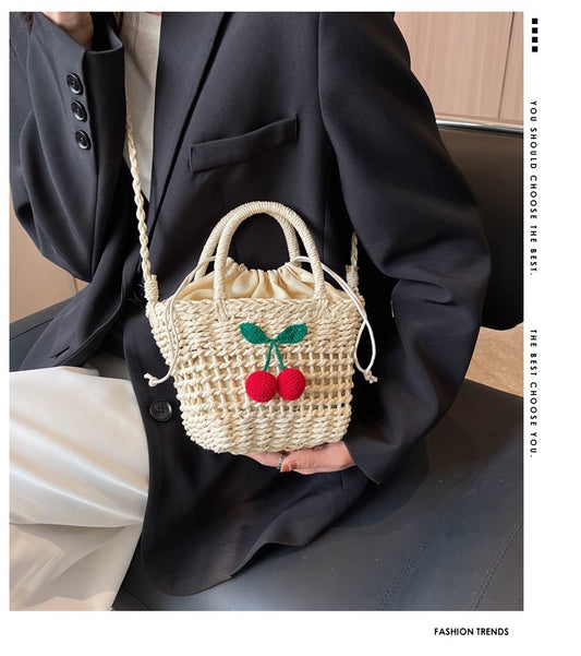 Kelly Designs Cherry Straw Bag (Instock)