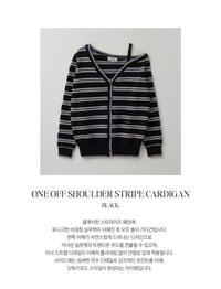 Rolarola Off-Shoulder Striped Wool-Blend Cardigan - 4 colors (preorder)