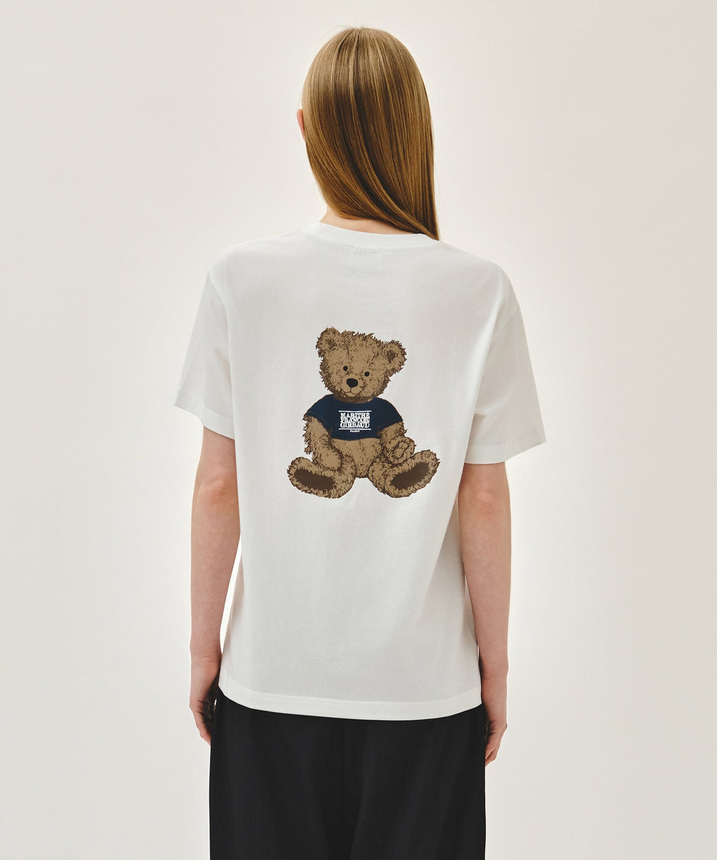 Marithe DOODLE BEAR TEE white/beige (Instock) (Copy)