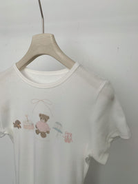 Kelly Designs Cartoons Slim White TShirt (Instock)