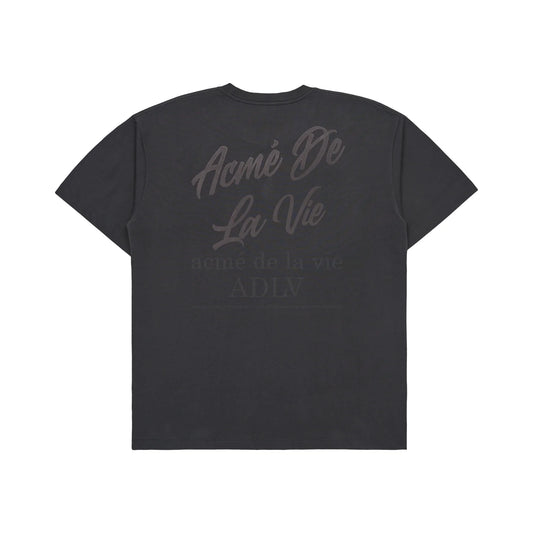 ADLV SCRIPT LOGO PRINTING SHORT SLEEVE T-SHIRT CHARCOAL