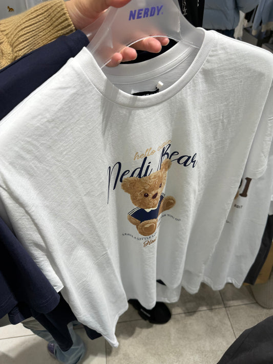 Korean Collection Nerdy Unisex Oversize Tshirt White (Instock)