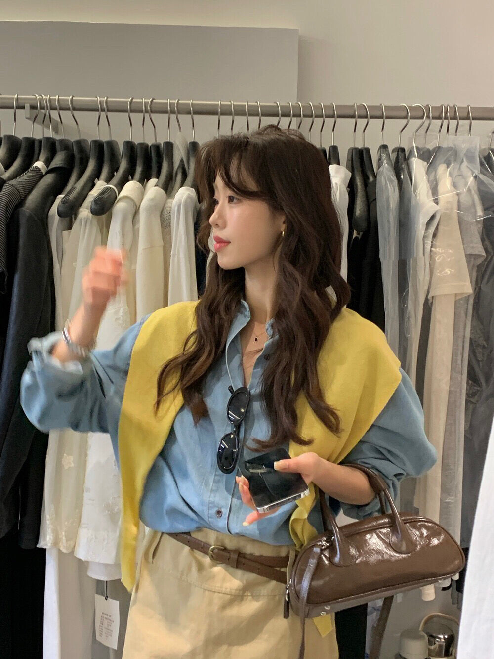 Kelly Designs Two Colors Denim Shirt (Instock)