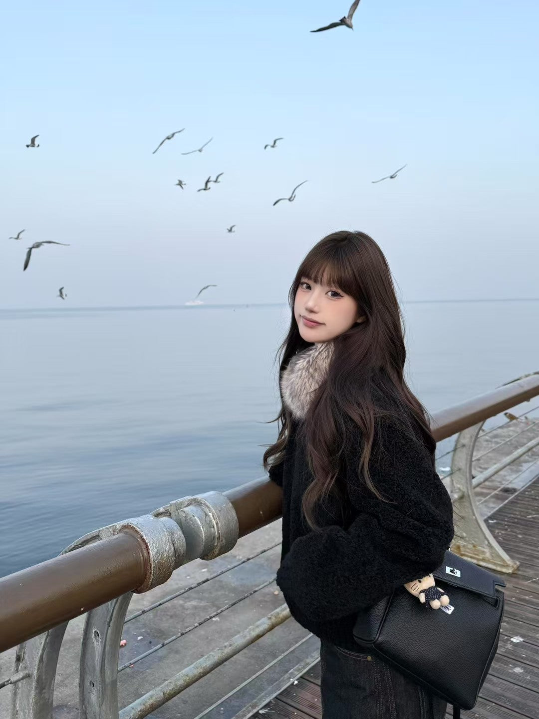 Kelly Designs Eco-Fur Cropped Jacket with Plush Collar – Soft, Warm & Chic (1-2 weeks)