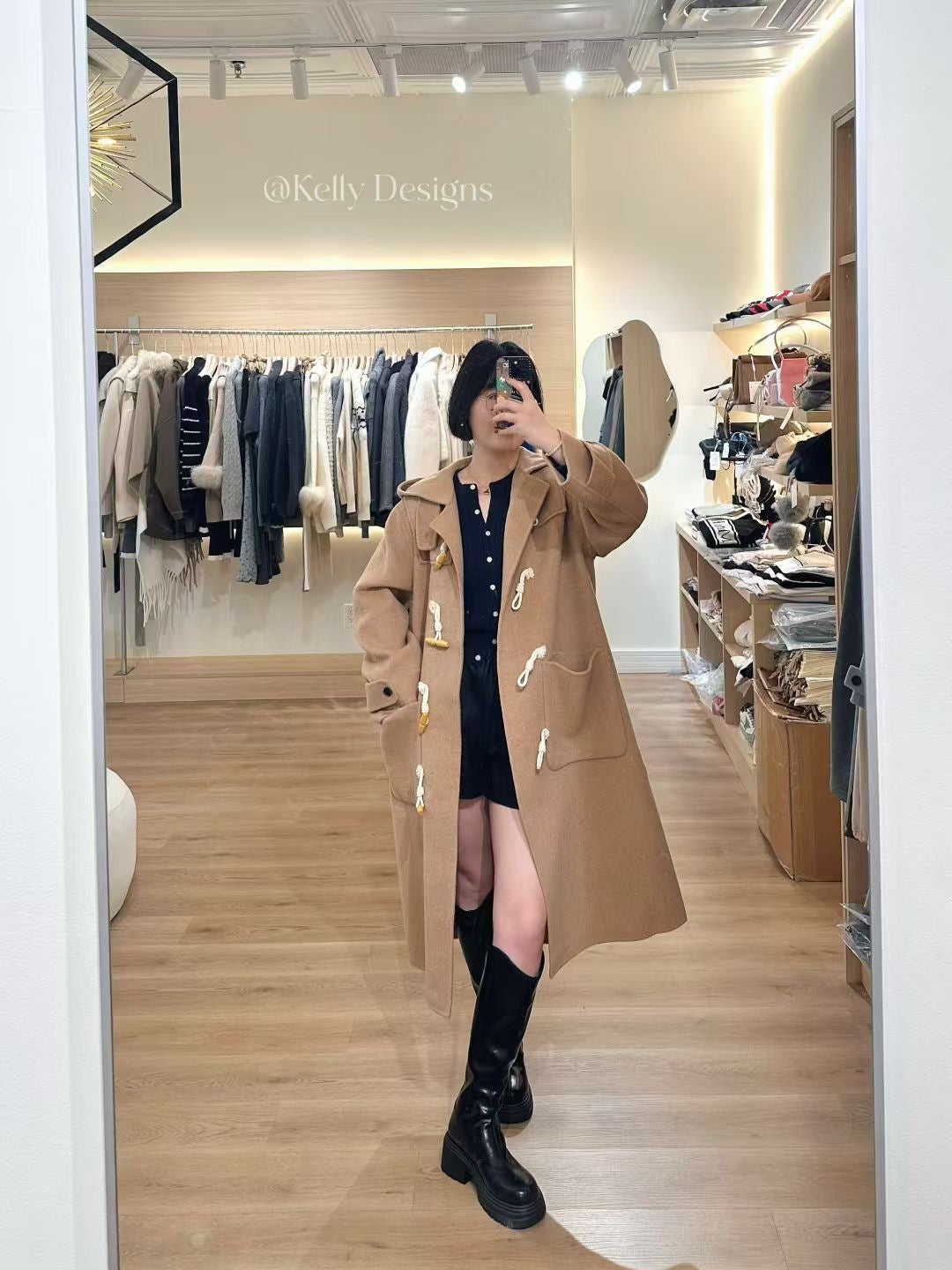 Kelly Designs Wool Horn Buckle Brown Coat (Instock)